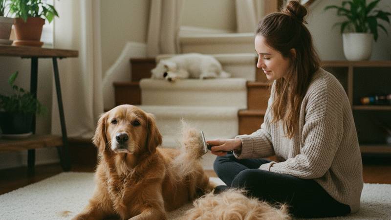 Image with no text about Preventing Dog Hair Buildup in Carpets