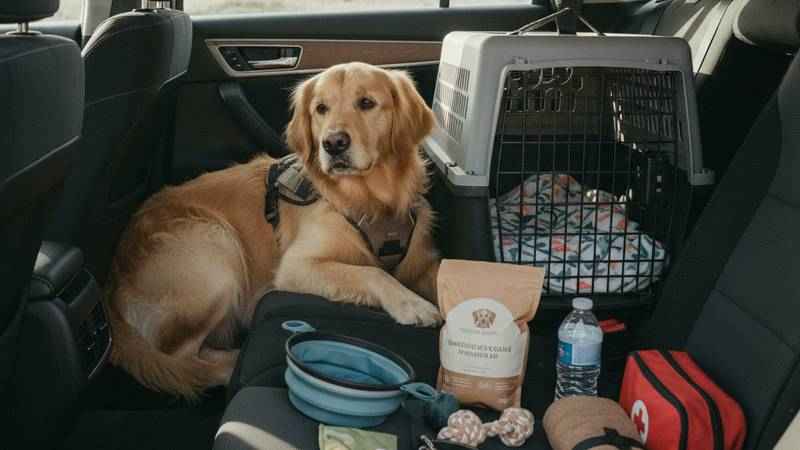 Essential Dog Travel Checklist with no text